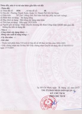 CẦN BÁN NHANH LÔ ĐẤT 2 MẶT TIỀN TRƯỚC SAU TẠI PHƯỜNG THẠNH XUÂN, QUẬN 12, TP. HỒ CHÍ MINH.