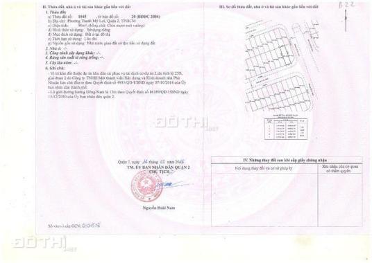 Bán đất Thạnh Mỹ Lợi DA Cty Phú Nhuận 4 gần khu hành Chính Q.2 (90m2)12.6 tỷ Lh. 0909 972 783