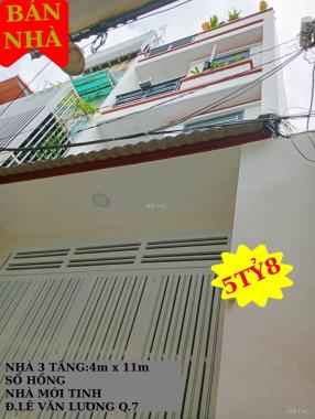 Trung tâm quận 7- 3 tầng sổ hồng 44m2 - nhà mới ở ngay - Lê Văn Lương