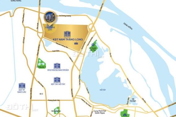 Cho thuê căn góc 3 phòng ngủ dự án Sunshine City, tầng trung, ban công hướng Nam