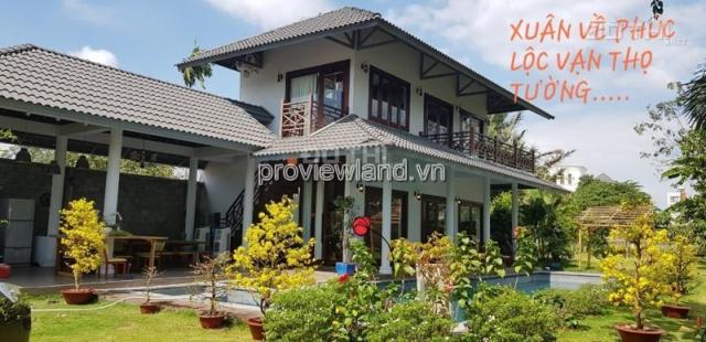 Bán biệt thự dân dã, như Resort, 19x38m, view sông, hồ bơi + sân vườn rộng