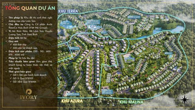 Bán nhà biệt thự, liền kề tại Dự án Ivory Villas & Resort, Lương Sơn, Hòa Bình diện tích 215m2 giá 