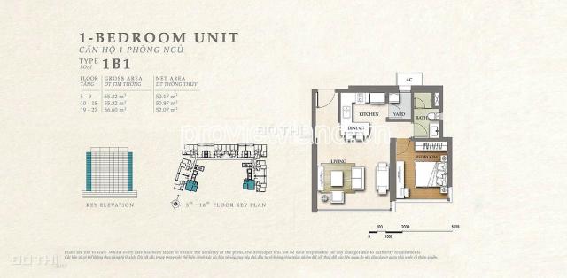 Cho thuê Căn hộ The Nassim Thảo Điền, tầng cao, full nội thất, 1PN, 55m2, nhà đẹp