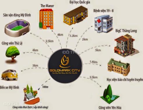 Cần bán gấp căn hộ R3 Chung cư Goldmark City 78m2, 2PN, tặng nội thất nhỉnh 3 tỷ