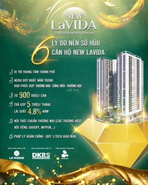 Chỉ 4.5 Triệu/Tháng Sở Hữu Ngay Căn Hộ New Lavida,Trung Tâm TP.Dĩ An