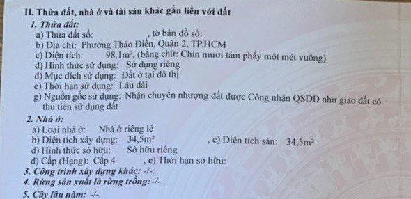 Bán đất nền tiện XD mới VP/CHDV mt đường 40, Thảo Điền. Diện tích 268m2. Giá 51,7 tỷ. LH 0903652452