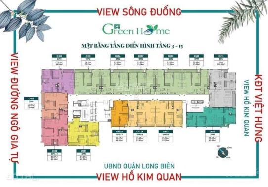 Bán căn hộ chung cư tại Dự án Phương Đông Green Home, Long Biên, Hà Nội diện tích 72m2 giá 2.4 Tỷ