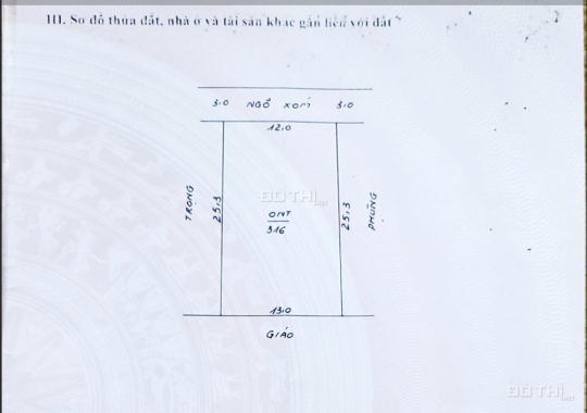 Bán đất tại Xã Hoàng Văn Thụ, Chương Mỹ, Hà Nội diện tích 316m2 giá 2 Tỷ