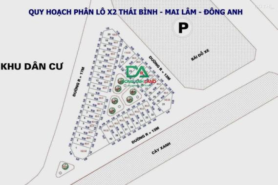 Bán đất đấu giá X2 Thái Bình Mai Lâm Đông Anh gần Vinhomes Cổ Loa.    Diện tích 80m, mặt tiền 5m, đ