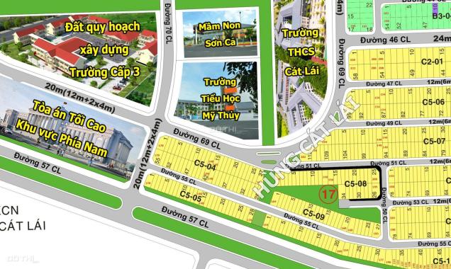 (Giá 51.5 triệu/m2) bán lô Sổ Đỏ diện tích 100m2, đường 12m đối diện công viên, Hướng Đông Nam, SHR