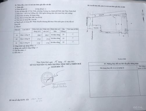 Bán đất 1.097m2 tại 27 Ấu Triệu Phường Trường An TP. Huế