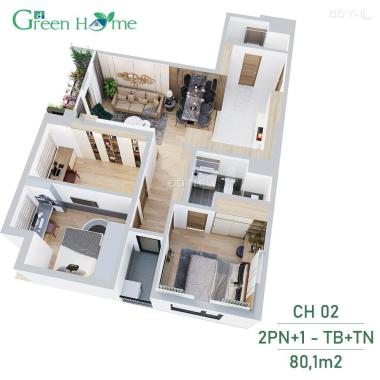 Trục căn Hot nhất dự án 81m2 thông thủy 3PN giá tốt Green Home Long Biên