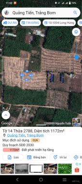 Bán 25.000m đất sổ sẵn sang tên tổng 24 sổ Quảng Tiến, gần thị trấn Trảng Bom. Chỉ hơn 1tr/m