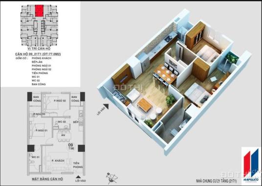 (Chính chủ) bán căn 1PN2WC, 21T2, ban công Đông Bắc - 58tr/m2