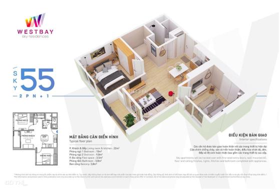 Bán căn hộ 55m2 2 ngủ chung cư West Bay Ecopark - Đủ nội thất chỉn chu - Giá tốt