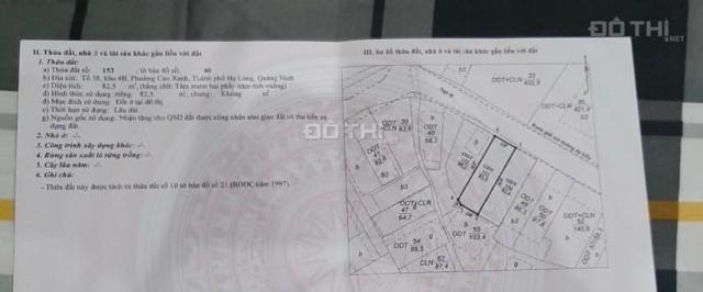 BÁN ĐẤT NGÕ 28 CAO XANH,P.CAO XANH. ĐƯỜNG OTO ĐỖ CỬA. DT:82.5M2,MT:5M