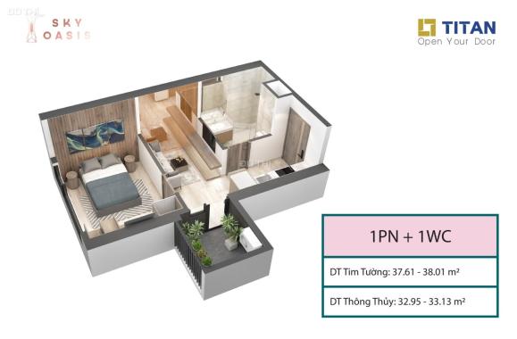 Cho thuê 1 ngủ - chung cư Skyoasis Ecopark - Ban công Đông Nam , view Đảo - Giá 5tr/tháng