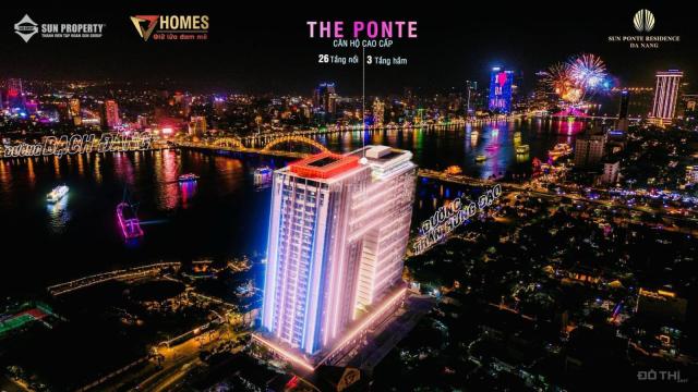 Căn Studio Sun Ponte tầng 12 view sông, căn đẹp, NH hỗ trợ 70%, 0% ls 30 tháng, sở hữu lâu dài