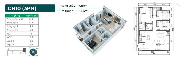 Bán hoa hậu ban công Đông Nam 105m2 3 PN tại Phương Đông Green Home nhận nhà ở ngay LH 0909860283