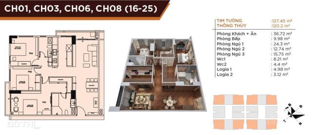 Bán suất nội bộ HC Golden City giá tốt 3 phòng ngủ 120m2 giá từ 6,7 tỷ full nội thất, từ 57tr/m2