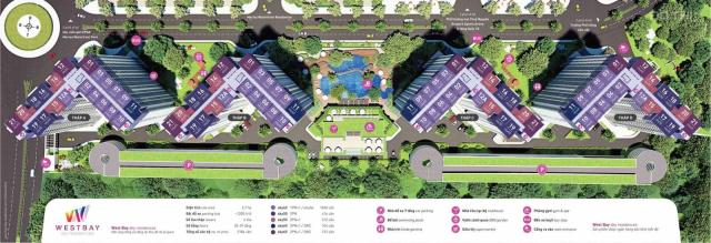 Chỉ 1.750 sở hữu căn hộ 2 ngủ , 50m2 sử dụng - Chung cư Westbay Ecopark , gần Hồ Thiên Nga