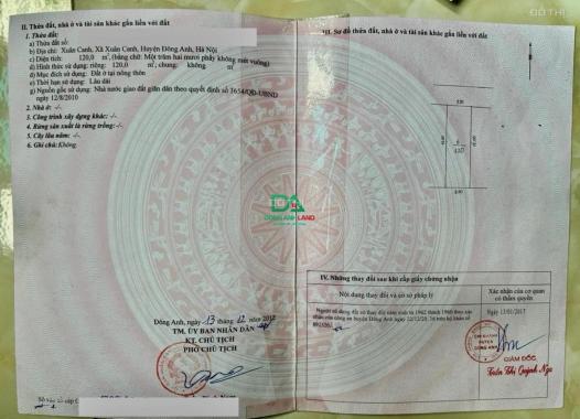 Bán đất Xuân Canh Đông Anh gần Vin Cổ Loa đường 6m ô tô tránh
