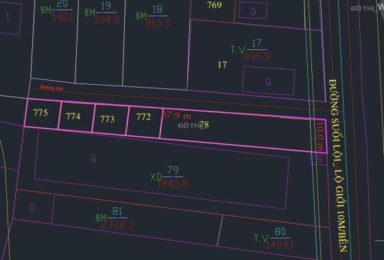 Bán đất mặt tiền Suối Lội , DT: 808m2 full thổ cư, giá 15 tỷ 500 tr