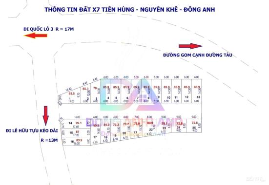 ✅Bán đất đấu giá X7 Tiên Hùng Nguyên Khê Đông Anh đường ô tô tránh