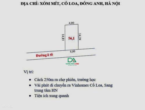 Bán đất tại xóm Mít Cổ Loa Đông Anh gần dự án Vin Cổ Loa chính chủ