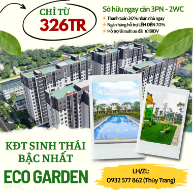 ĐẶC QUYỀN SỞ HỮU CĂN HỘ 3PN ECO GARDEN HUẾ CHỈ VỚI 326TR