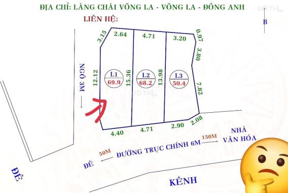 Bán đất Làng chài võng la đông anh Diện tích 50,4 giá 2,4t tỷ