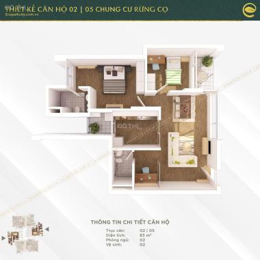 Chung cư Rừng cọ Ecopark - Bán căn hộ 83m2 , nhà ít sử dụng , đủ đồ cơ bản - giá 2,8***