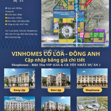 CHÍNH THỨC MỞ BÁN DỰ ÁN VINHOMES GLOBAL GATE CỔ LOA ĐÔNG ANH