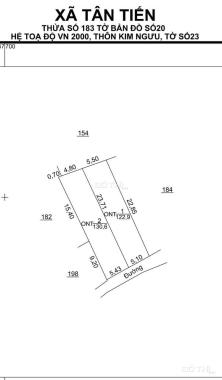 Tân Tiến, Văn Giang, 123m, mt 5.1m, đường ô tô, full thổ cư, gần vành đai 3.5, VDD4,0971320468