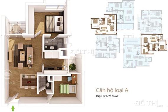 Bán 2 ngủ 2 vệ sinh, diện tích 71m2 , chung cư Rừng cọ , KĐT Ecopark - giá 2.530