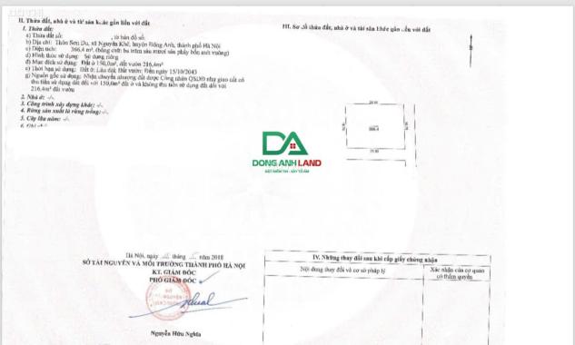 Bán đất Sơn Du Nguyên Khê diện tích 366.4m2 giá rẻ