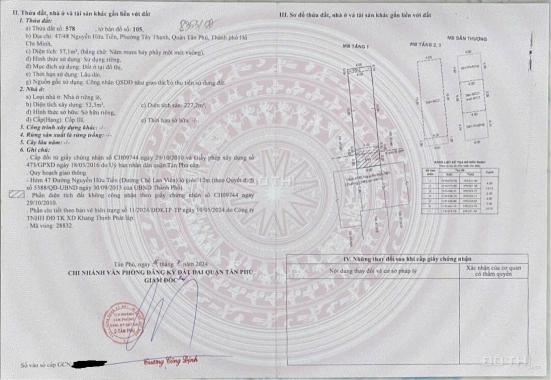 Chính chủ cần bán nhà 1 Trệt 2 Lầu 1 Sân Thượng 4x13 giá 7 Tỷ 2