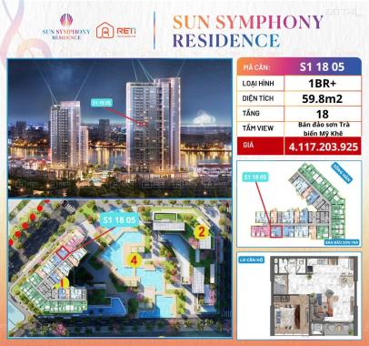 Căn hộ cao cấp 1 PN+ - Sun Symphony - Đà Nẵng ( view mặt sông Hàn )