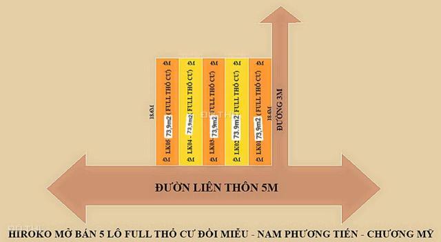 Bán đất tại Xã Nam Phương Tiến, Chương Mỹ, Hà Nội diện tích 73.9m2 giá chỉ hơn 1 Tỷ