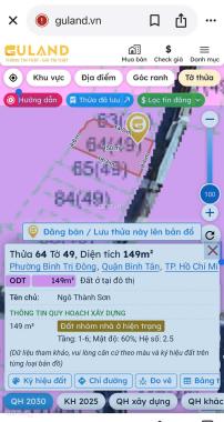 Bán nhà riêng tại Đường Liên khu 10-11, Phường Bình Trị Đông, Bình Tân, Hồ Chí Minh diện tích 149m2