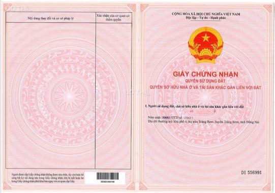Cần bán đất nền Dự án tại xã Sông Thao, huyện Trảng Bom, tỉnh Đồng Nai