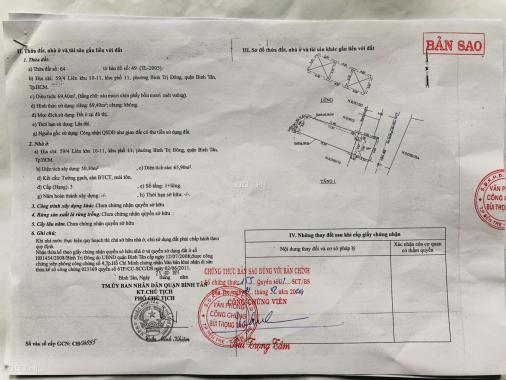 Bán nhà tại 59/4 Đường Liên khu 10-11, Phường Bình Trị Đông, Bình Tân, Hồ Chí Minh diện tích 70m2