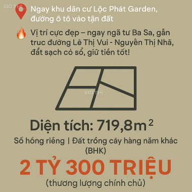 🌿 CHÍNH CHỦ BÁN ĐẤT NÔNG NGHIỆP (BHK) – GẦN KHU DÂN CƯ – PHƯỚC HIỆP, CỦ CHI