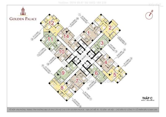 Bán căn hộ cao cấp Golden Palace Mễ Trì 118m2 3pn giá đầu tư