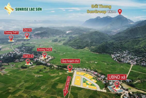 Đất nền dự án Sunrise Lạc Sơn, sẵn sổ đỏ 120m2, hạ tầng hoàn thiện, tiềm năng nhìn thấy