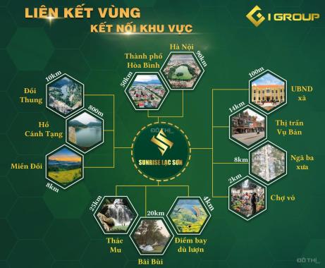 Đất nền dự án Sunrise Lạc Sơn, sẵn sổ đỏ 120m2, hạ tầng hoàn thiện, tiềm năng nhìn thấy