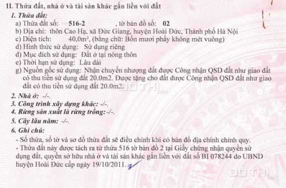 Đất 40m² gần Nam 32 công viên 25ha Hoài Đức | Sổ đỏ chính chủ