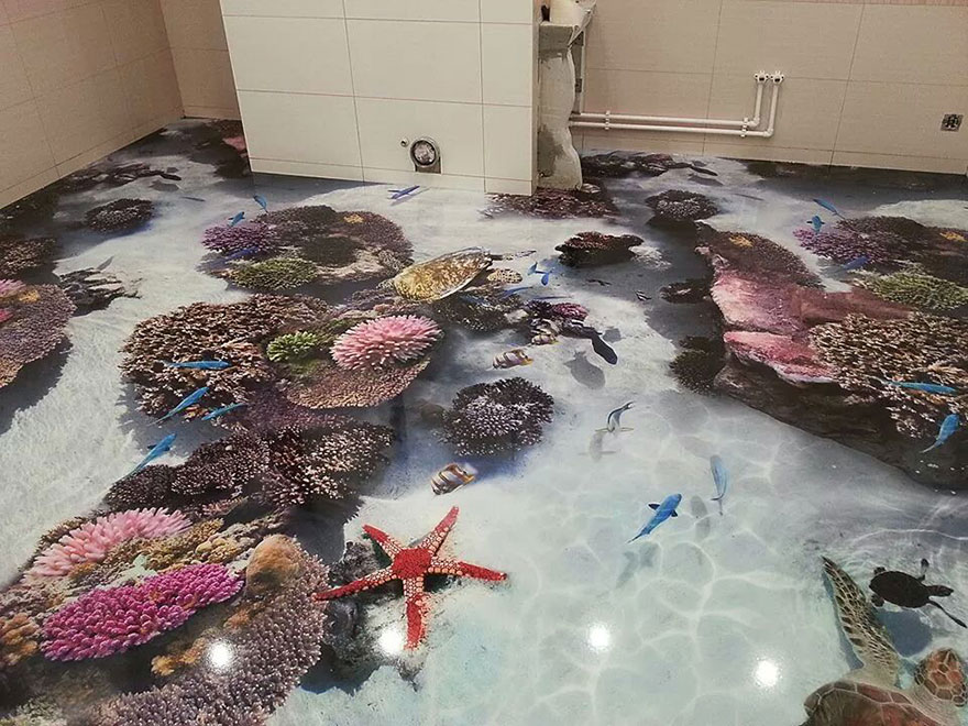 Gạch 3D ảo diệu mang cả đại dương vào phòng tắm