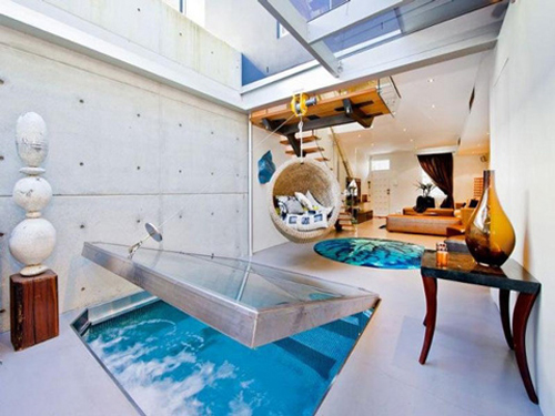 Ấn tượng ngôi nhà có bể bơi trong phòng khách