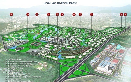 Hà Nội: Điều chỉnh quy hoạch chung xây dựng Khu CNC Hòa Lạc